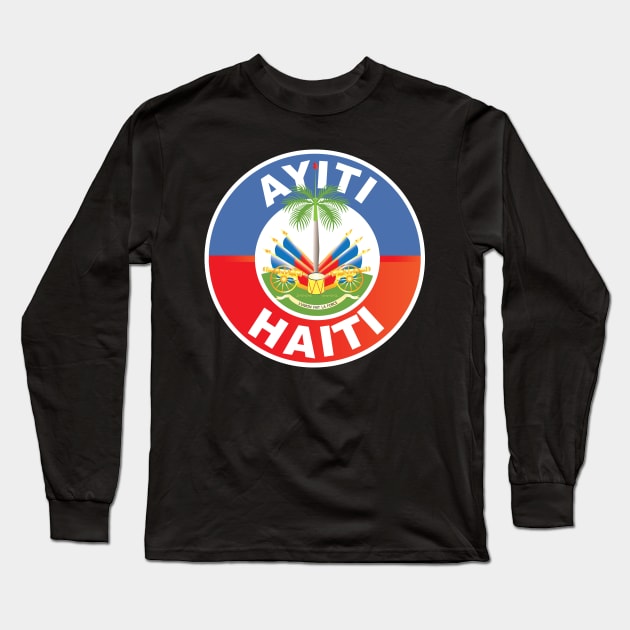 Haiti logo, T shirt, masks ect.. Long Sleeve T-Shirt by Elcaiman7